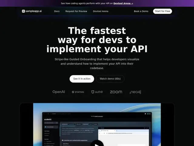 Preview of SampleApp.ai
