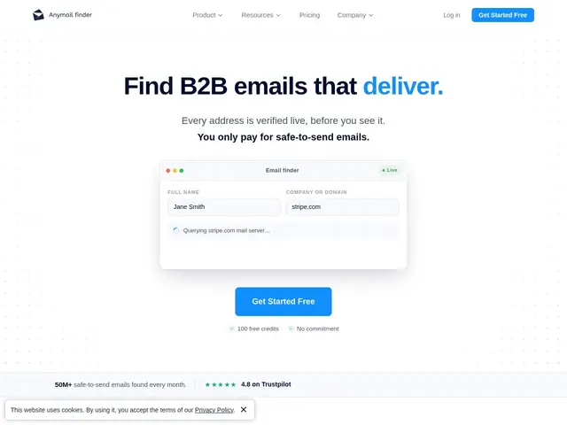 Preview of Anymail Finder