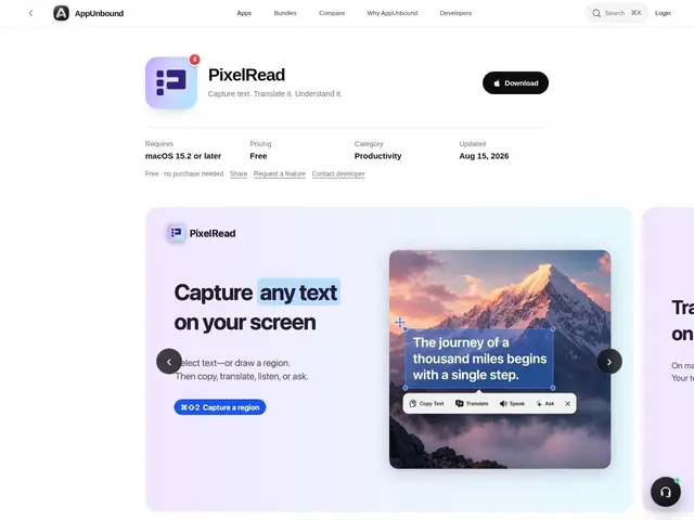 Preview of PixelRead AI OCR