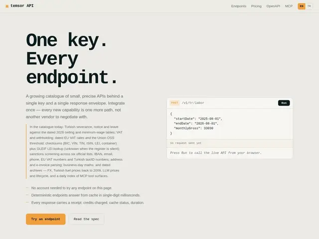 Preview of Temsor API