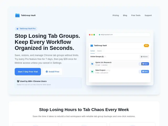 Preview of TabGroup Vault