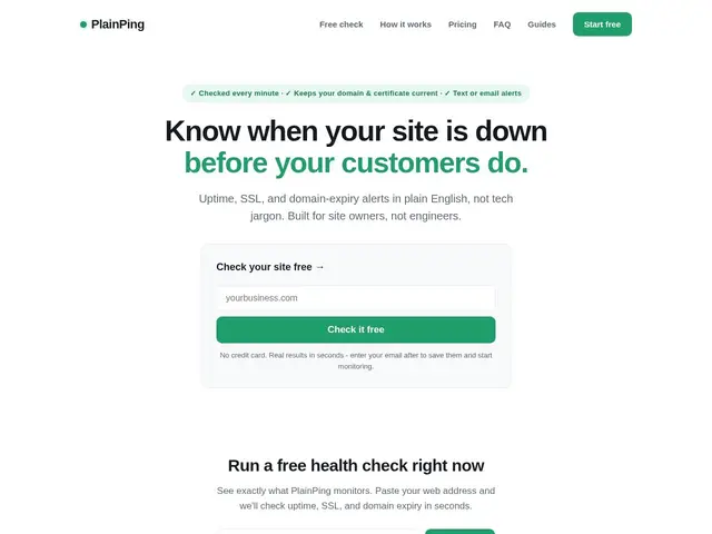 Preview of PlainPing