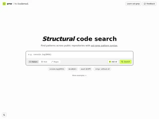 Preview of Codemod Grep