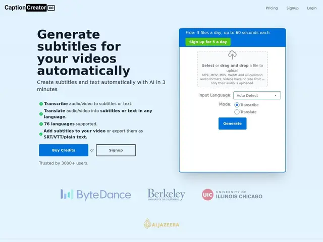 Preview of CaptionCreator