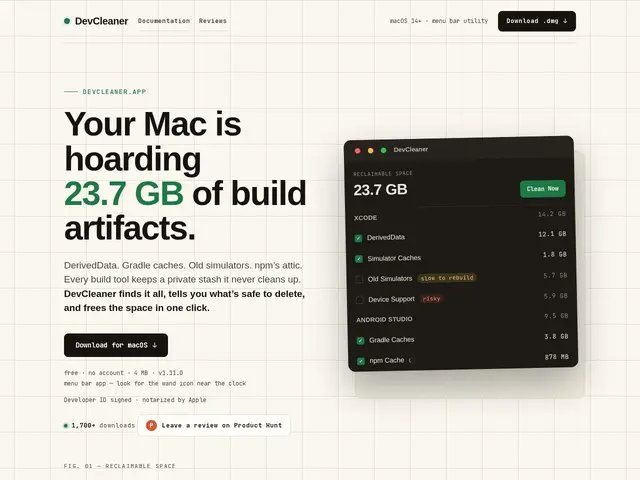 Preview of DevCleaner