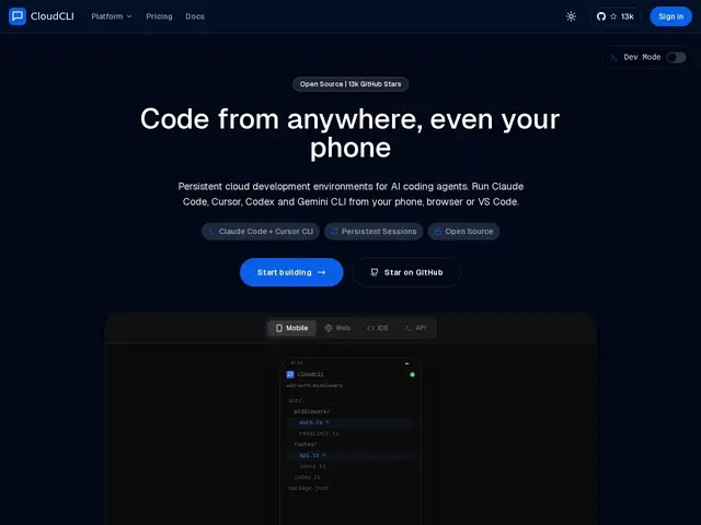 Preview of CloudCLI