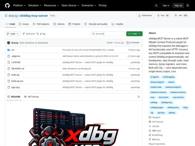 Preview of x64dbg-MCP Server