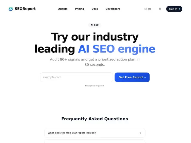 Preview of SEOReport