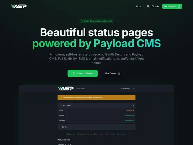 Preview of Yet Another Status Page