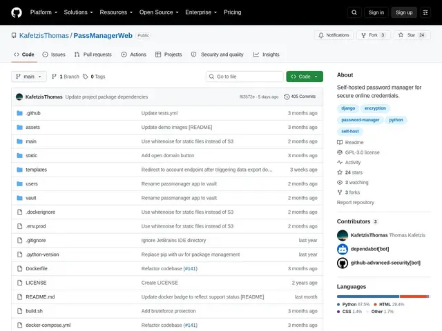 Preview of PassManagerWeb