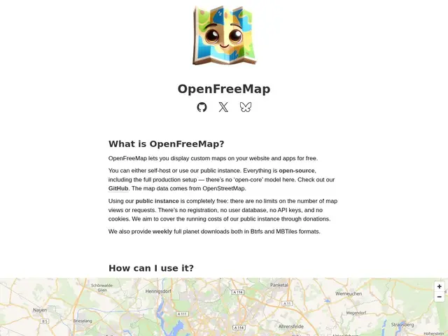 Preview of OpenFreeMap