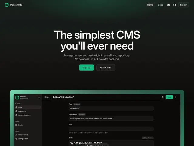 Preview of Pages CMS
