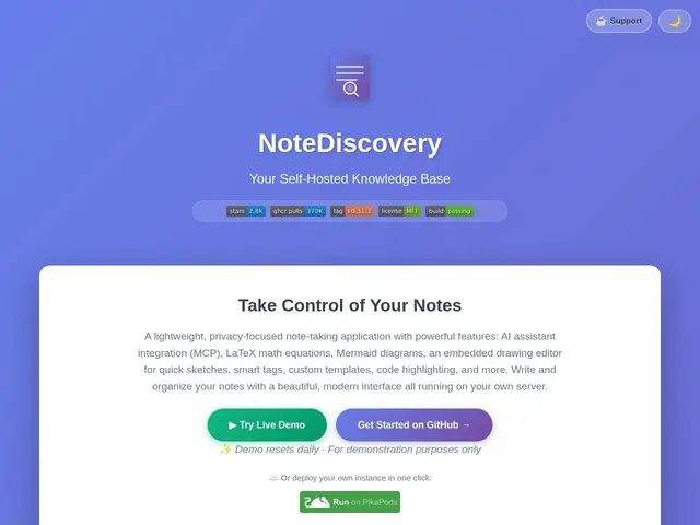 Preview of NoteDiscovery