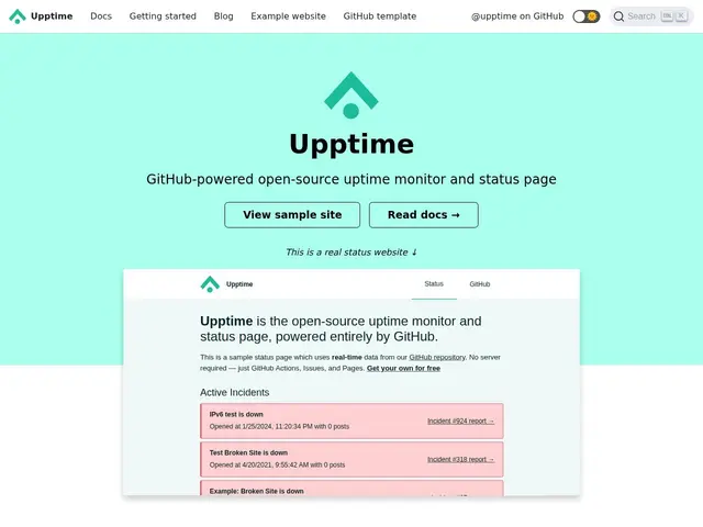 Preview of Upptime