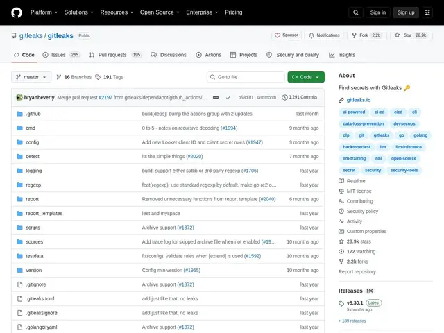Preview of Gitleaks