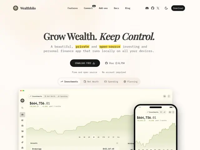 Preview of Wealthfolio