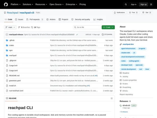 Preview of Reachpad CLI
