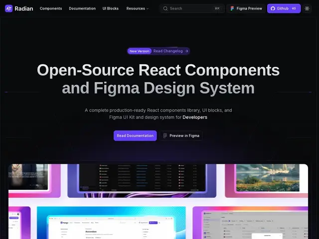 Preview of Radian UI