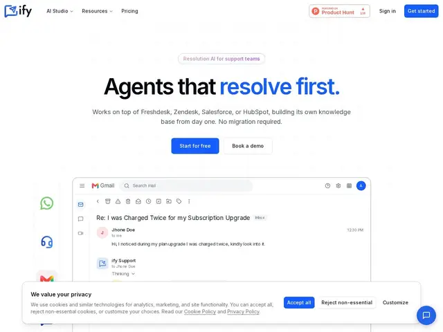 Preview of ify - Agents that Resolve