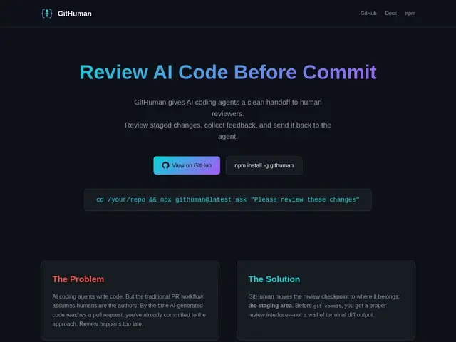 Preview of GitHuman