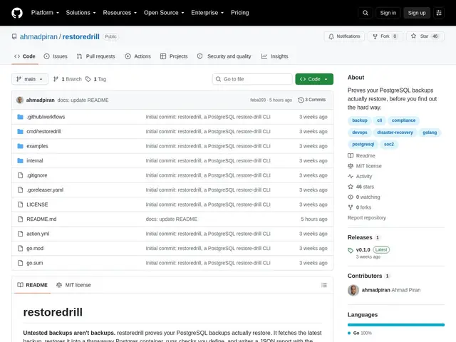 Preview of restoredrill