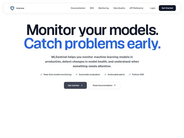 Preview of MLSentinel