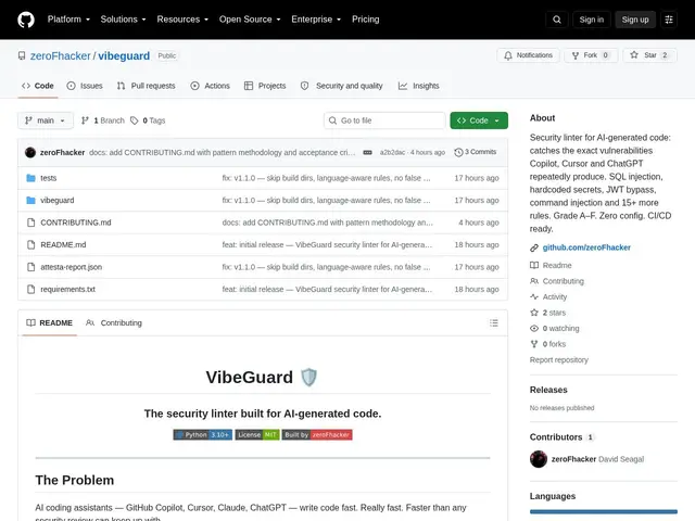 Preview of VibeGuard