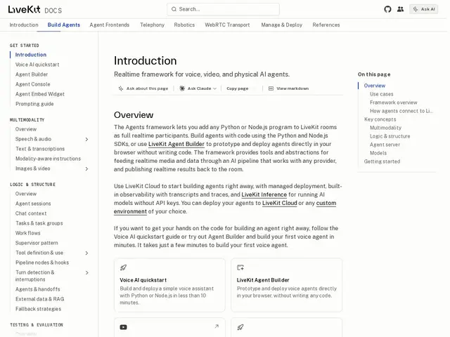 Preview of LiveKit Agents