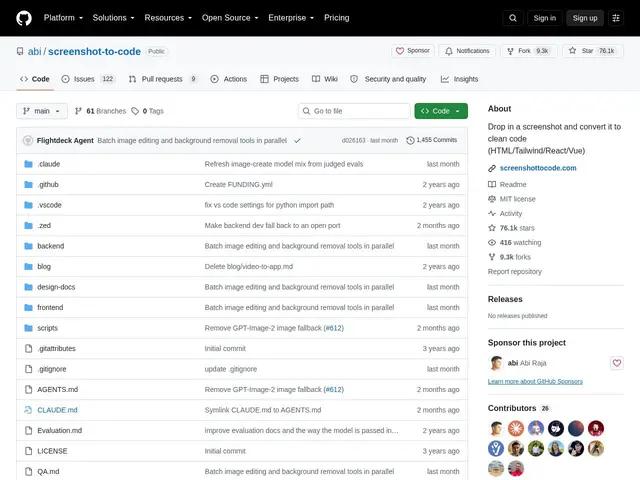Preview of screenshot-to-code