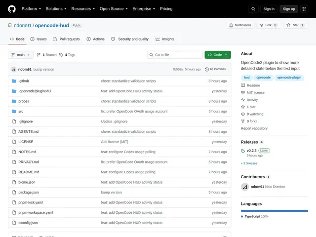 Preview of OpenCode HUD