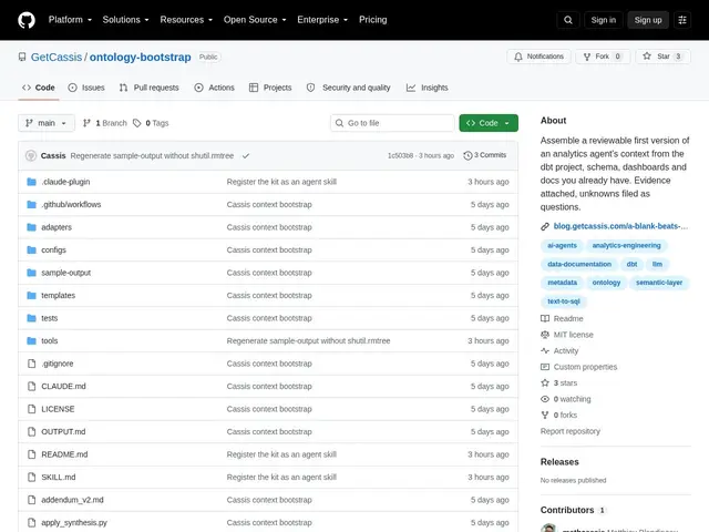 Preview of Cassis Context Bootstrap