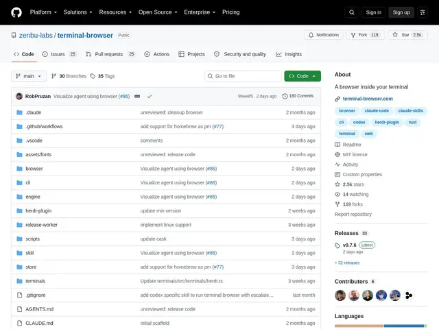 Preview of terminal-browser