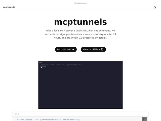 Preview of mcptunnels