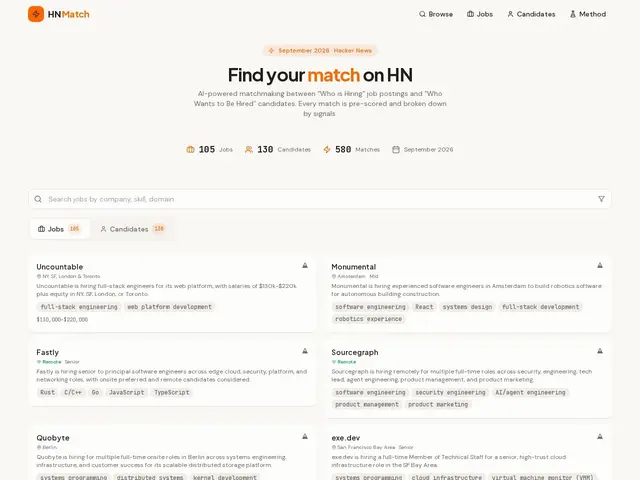 Preview of HN Match