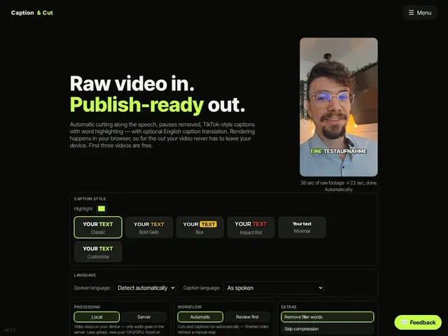 Preview of Caption & Cut
