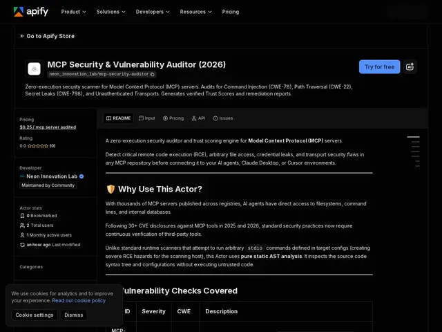 Preview of MCP Security Auditor