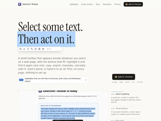 Preview of Selection Toolbar
