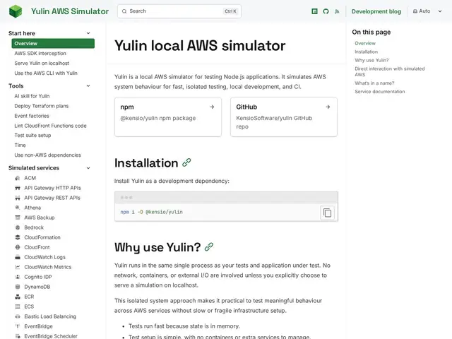 Preview of Yulin AWS Simulator