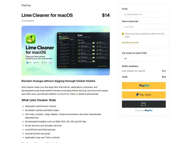Preview of Lime Cleaner for macOS