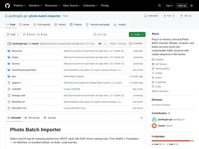 Preview of Photo Batch Importer