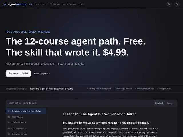 Preview of Agent Mentor