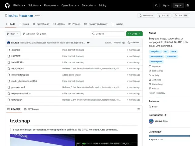 Preview of textsnap
