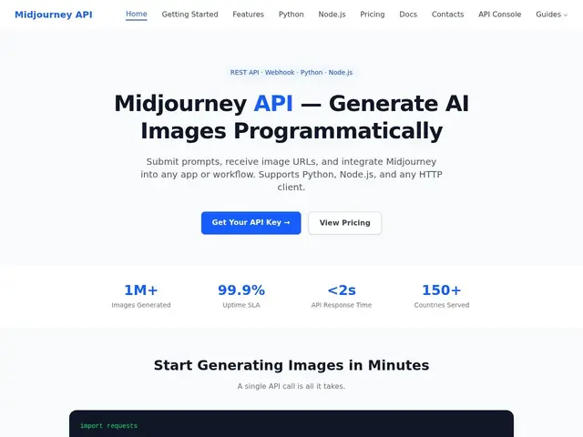Preview of Midjourney API