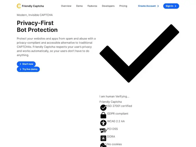 Preview of Friendly Captcha