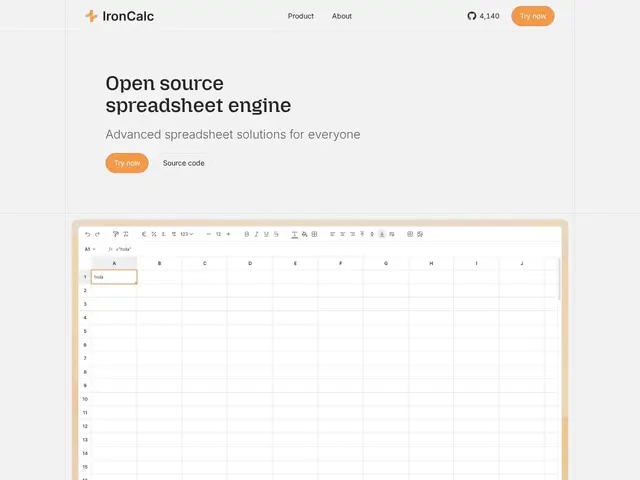 Preview of IronCalc