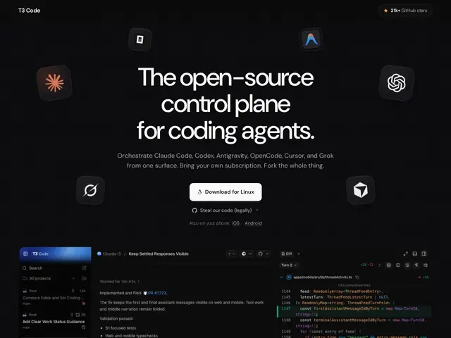Preview of T3 Code