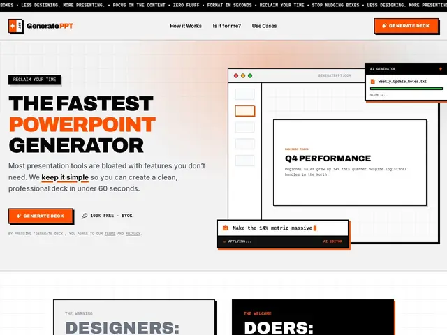Preview of GeneratePPT