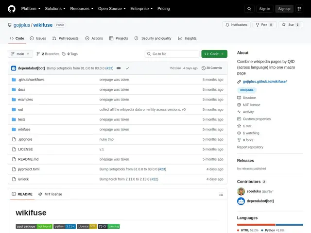 Preview of WikiFuse