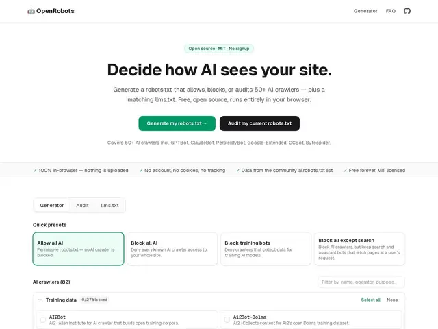 Preview of OpenRobots