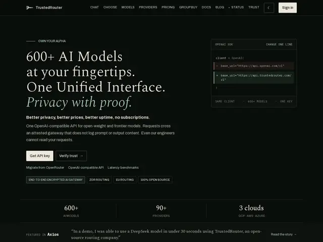 Preview of TrustedRouter